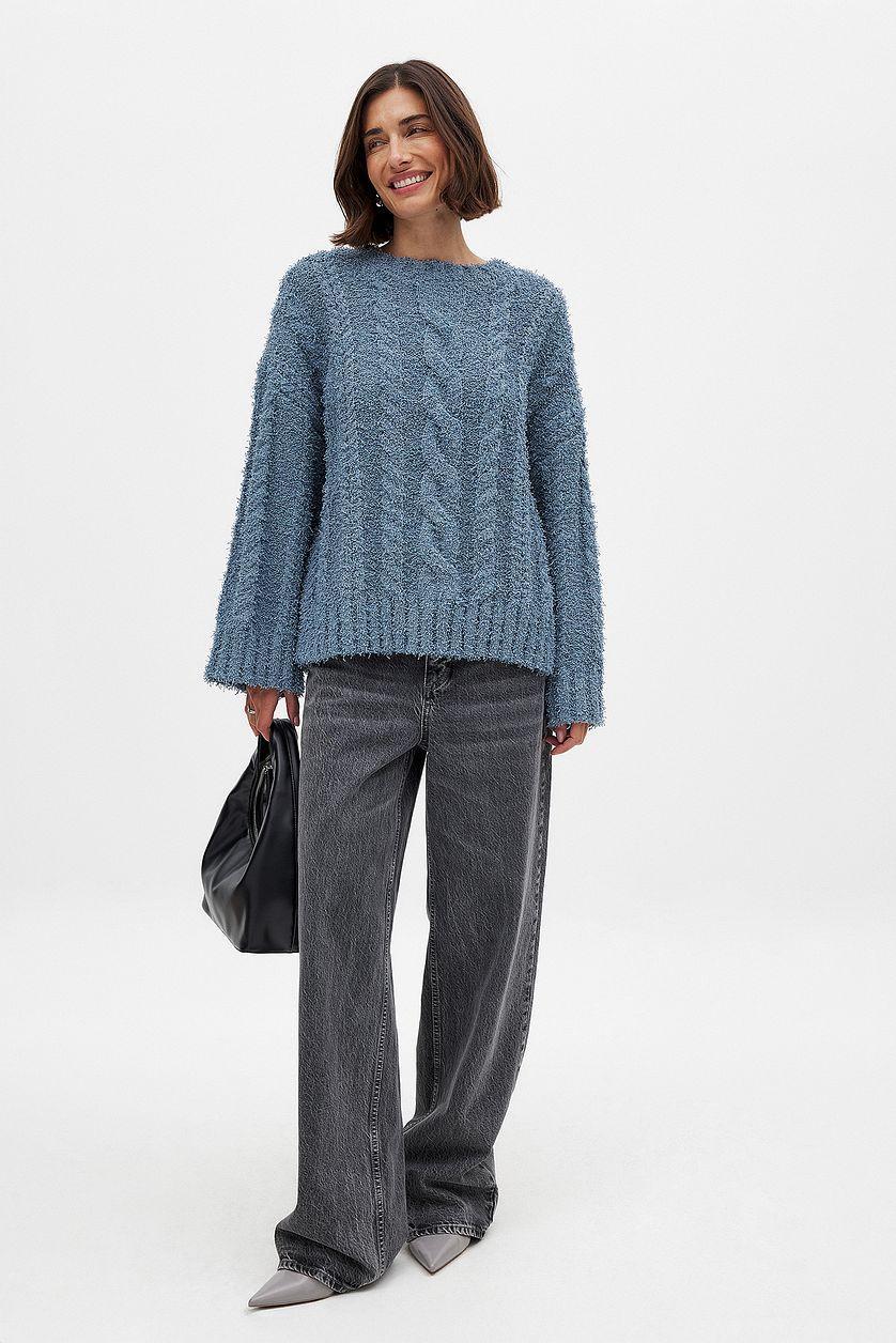 Knitted Oversized Cable Sweater Product Image