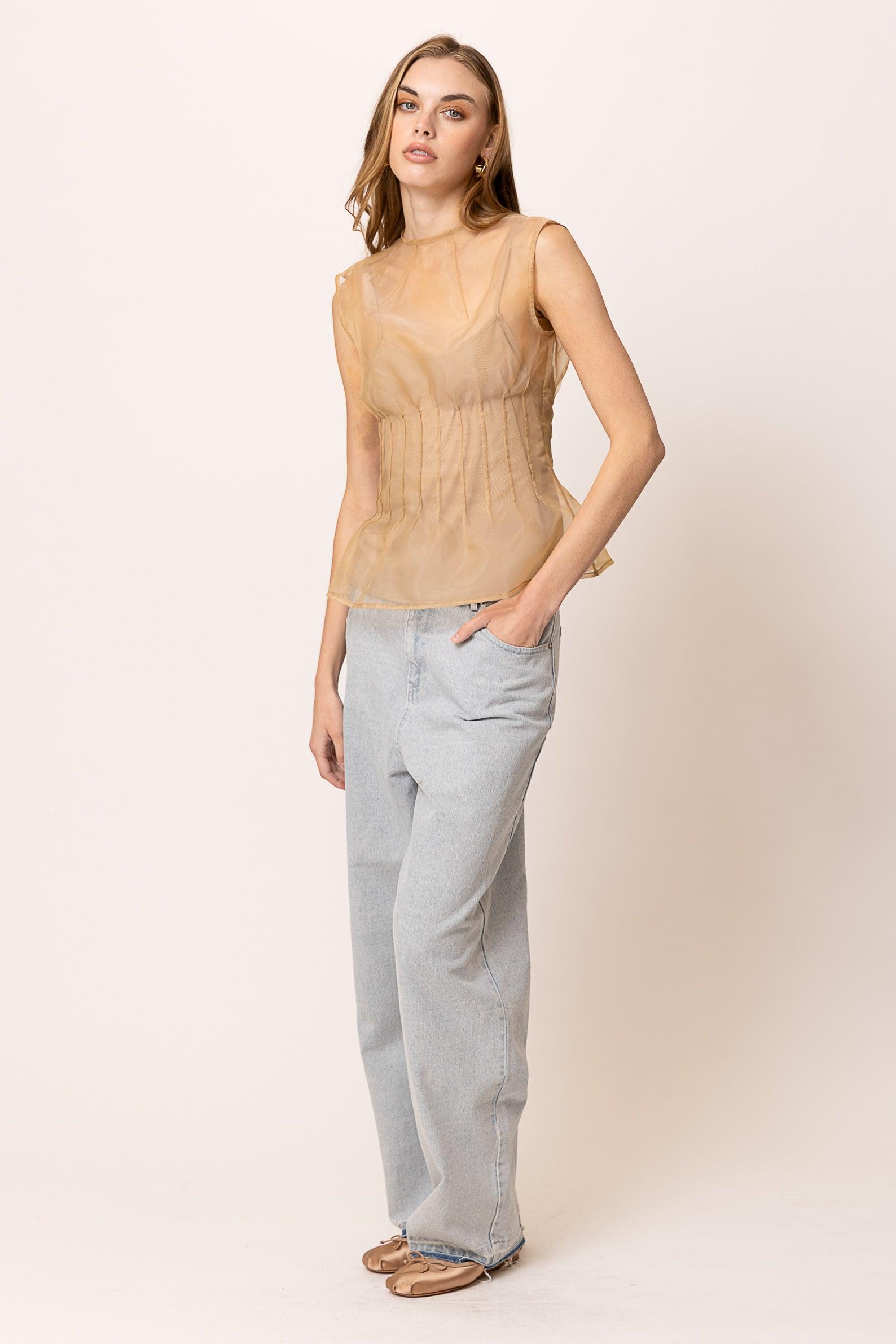 Line & Dot | Elfreda Top | Nude Product Image