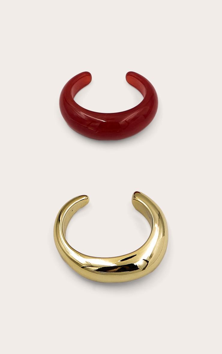 Gold and Burnt Orange Angled Cuffs Product Image
