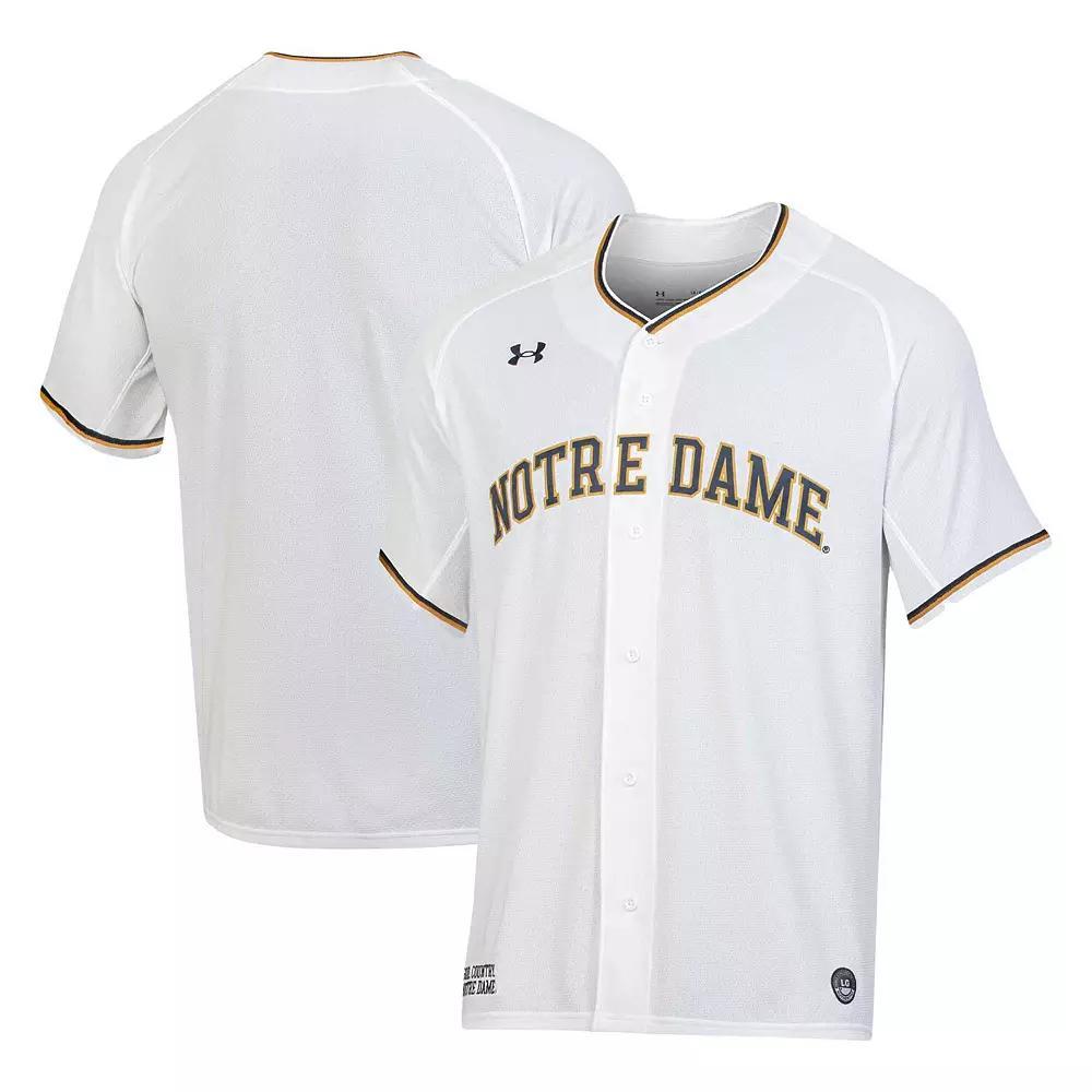 Men's Under Armour White Notre Dame Fighting Irish Replica Baseball Jersey, Size: 3XL Product Image
