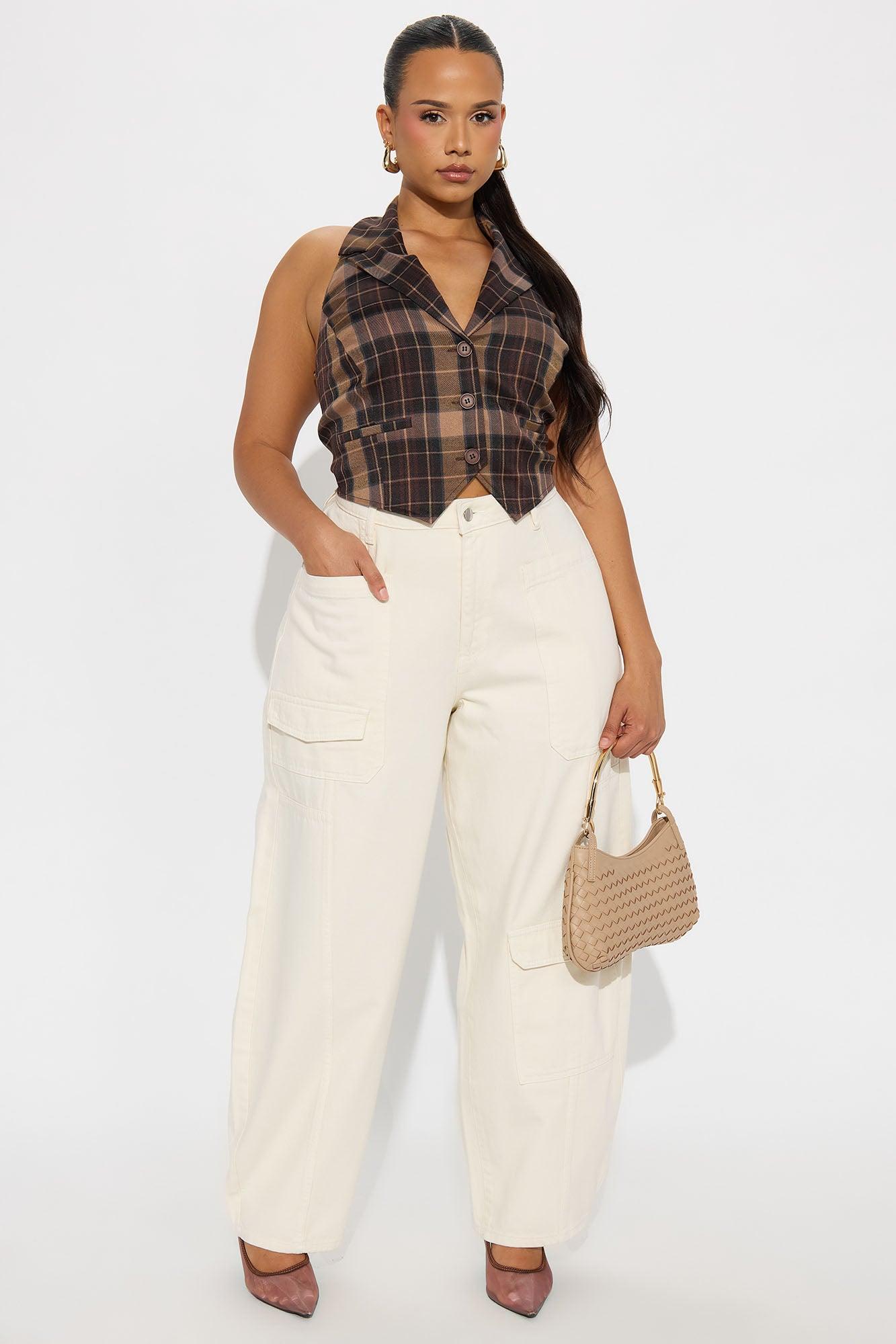 Feeling Good Plaid Halter Top - Brown/combo Product Image