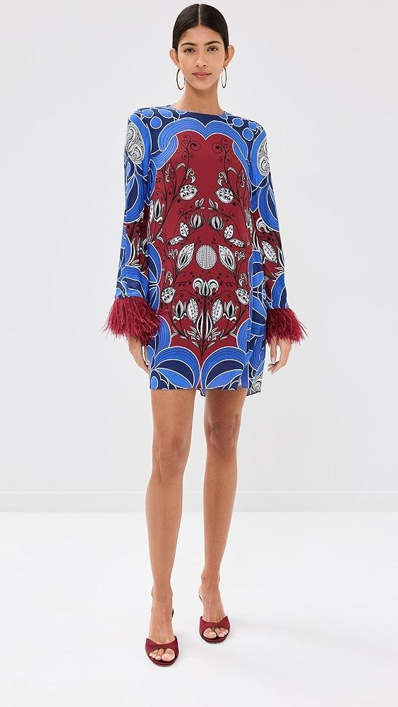 Borgo de Nor Cocoa Dress With Feathers | Shopbop Product Image