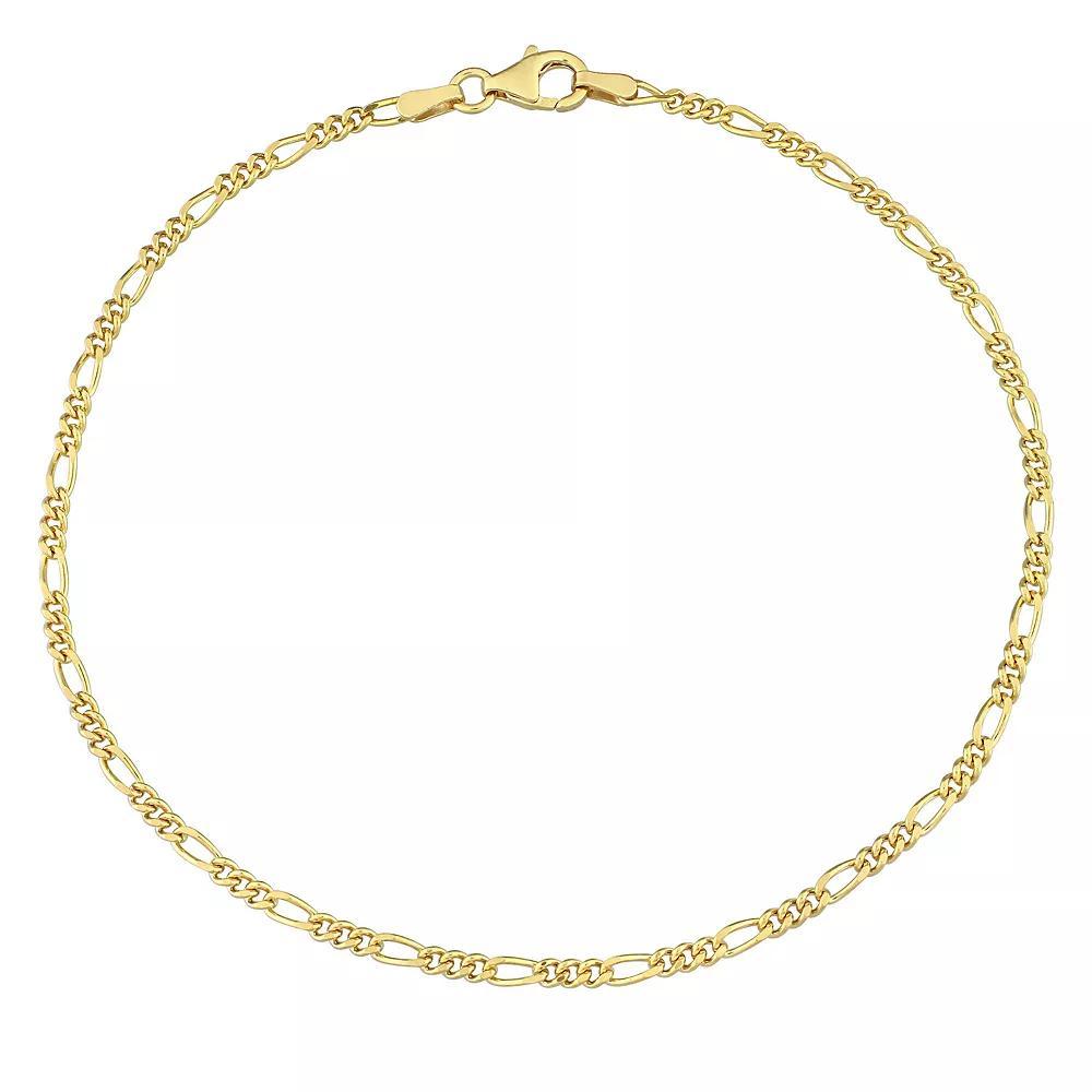 Stella Grace 18k Gold Over Silver 2.2 mm Figaro Chain Anklet, Women's, Size: 9", Gold Tone Product Image
