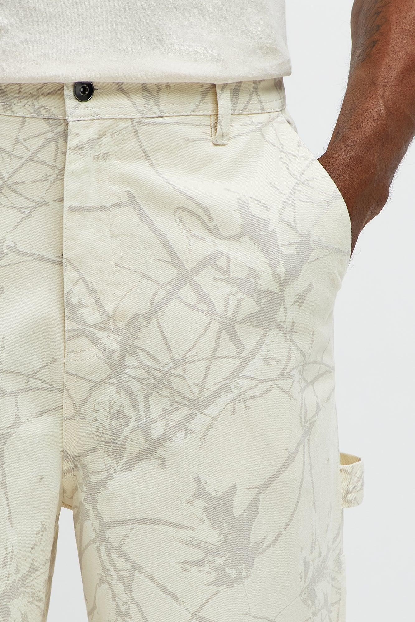 Straight Woodland Mirage Carpenter Pants  - Cream Product Image
