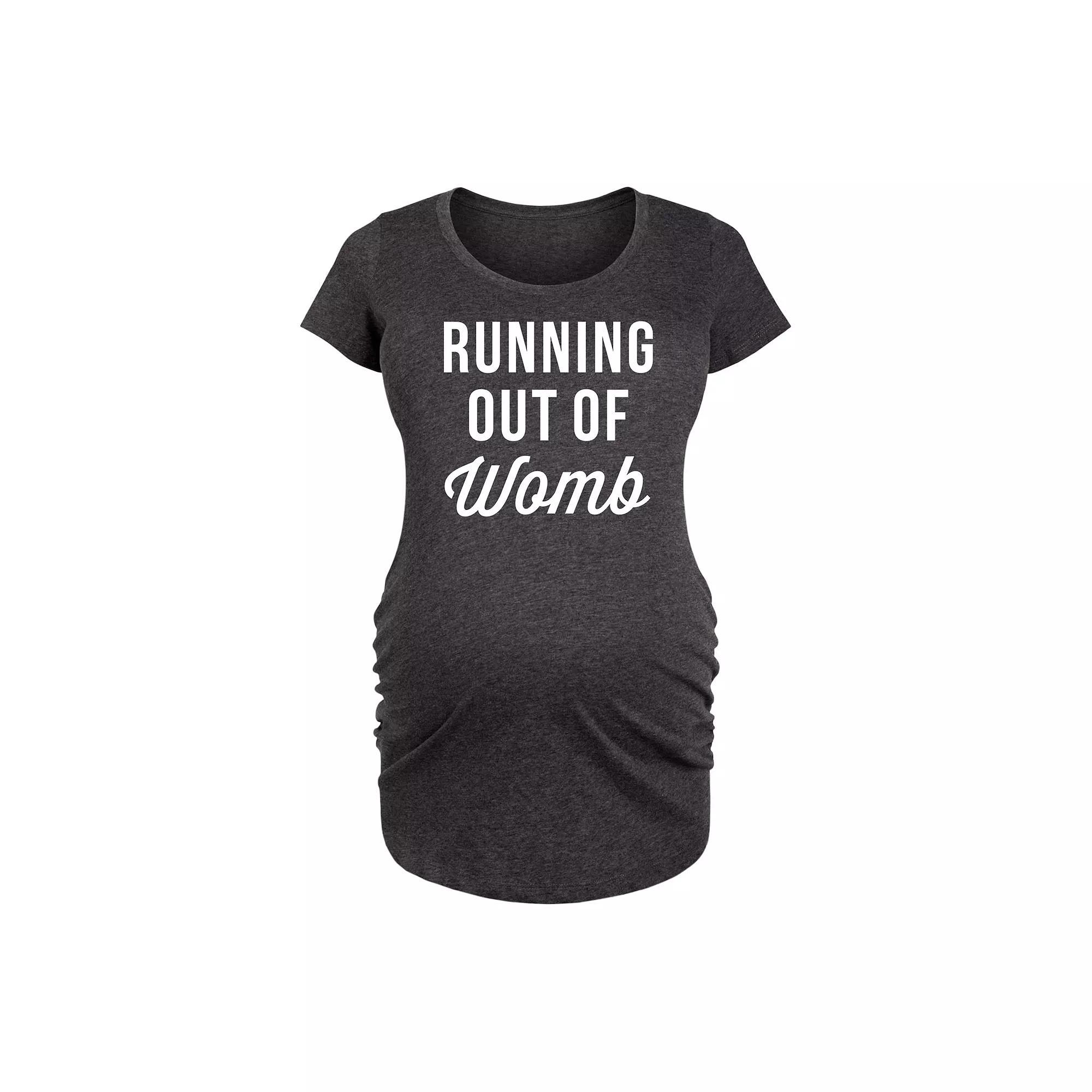 Maternity Running Out Of Womb Graphic Tee, Womens Heather Grey Product Image