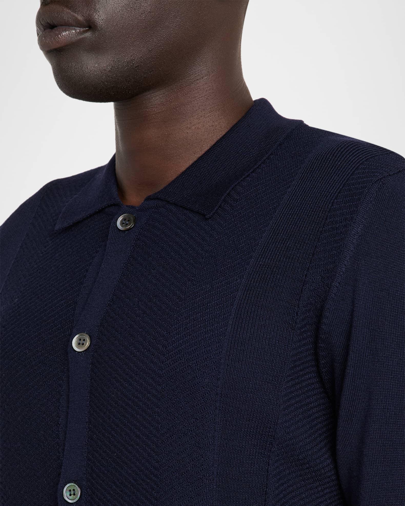 Men's Wool Jacquard Button-Front Sweater Product Image