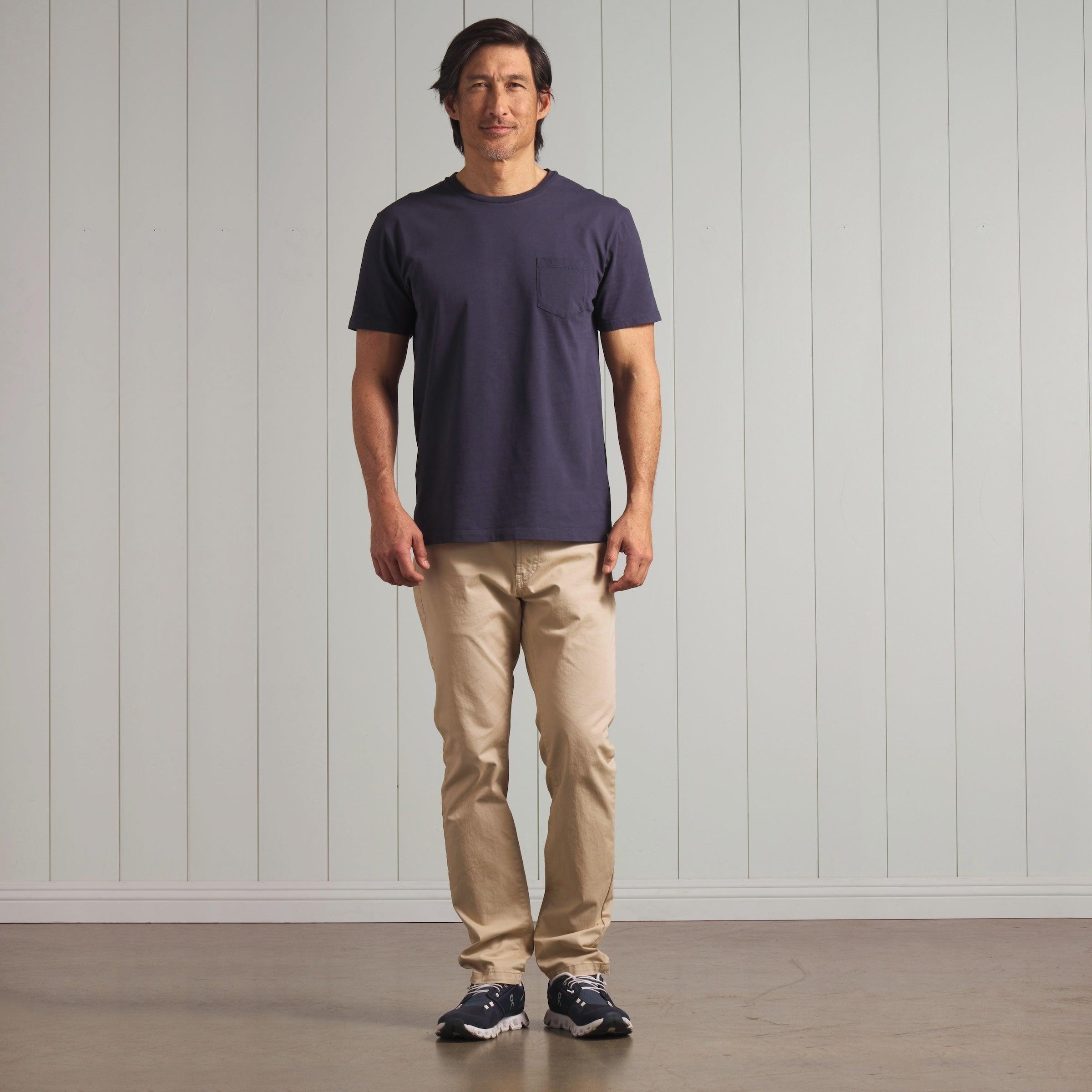 Pima Cotton Pocket Tee - Navy Product Image