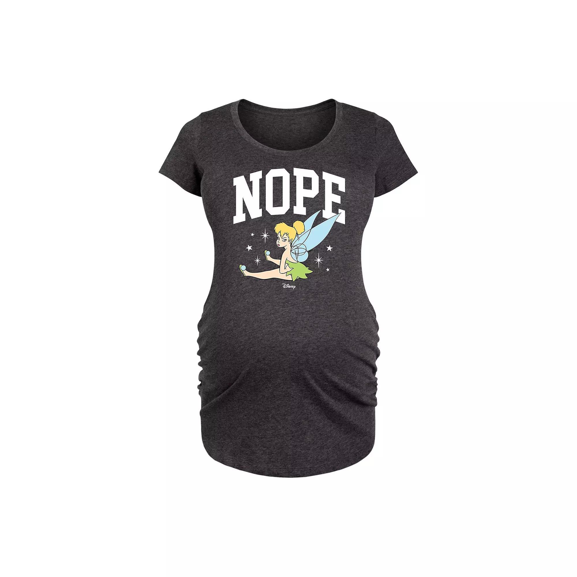 Disneys Tinker Bell Maternity Nope Graphic Tee, Womens Product Image