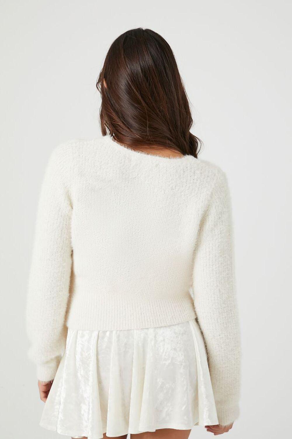 Fuzzy Knit Surplice Sweater | Forever 21 Product Image
