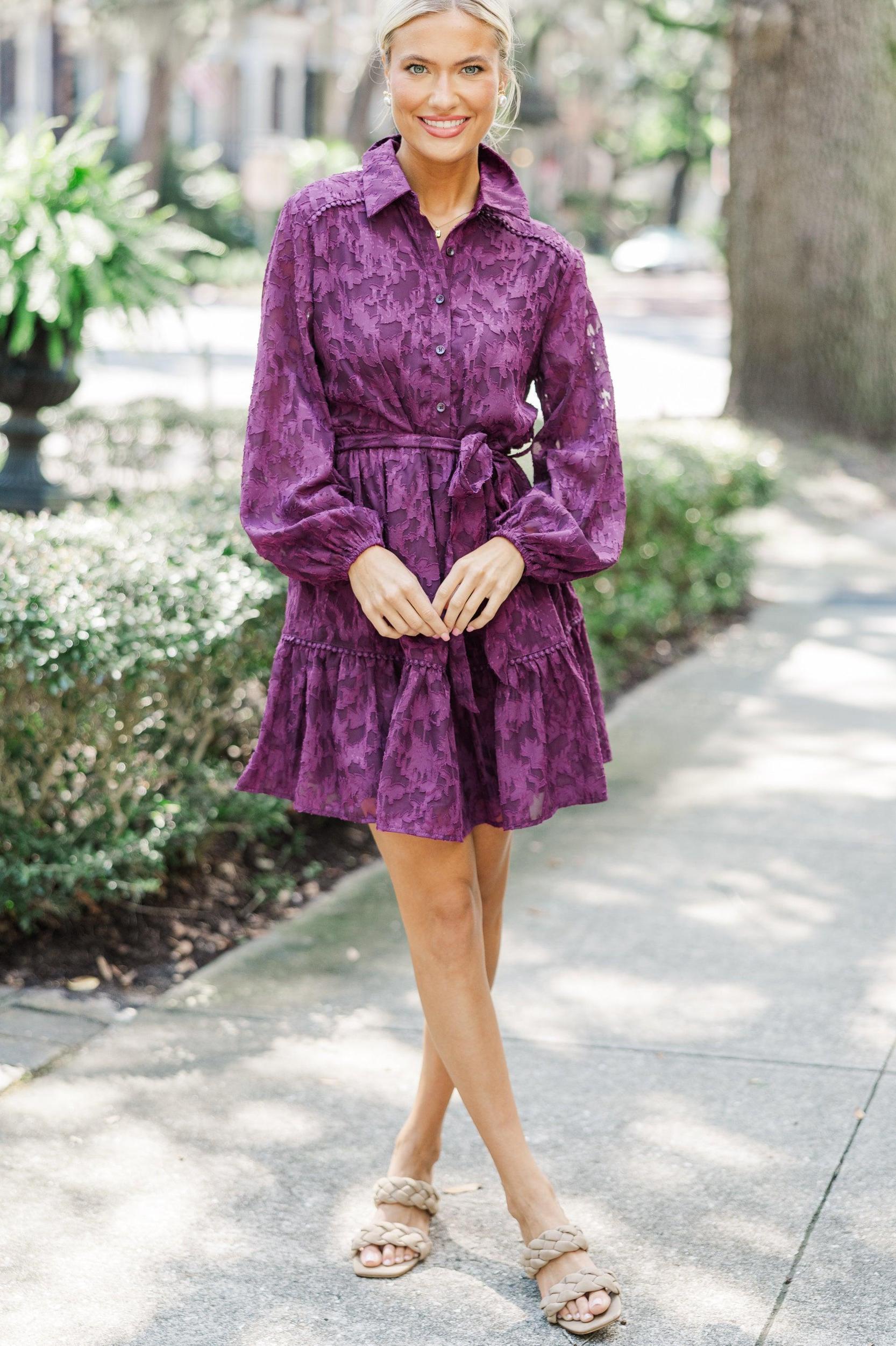 All You Have Eggplant Purple Lace Dress Female Product Image