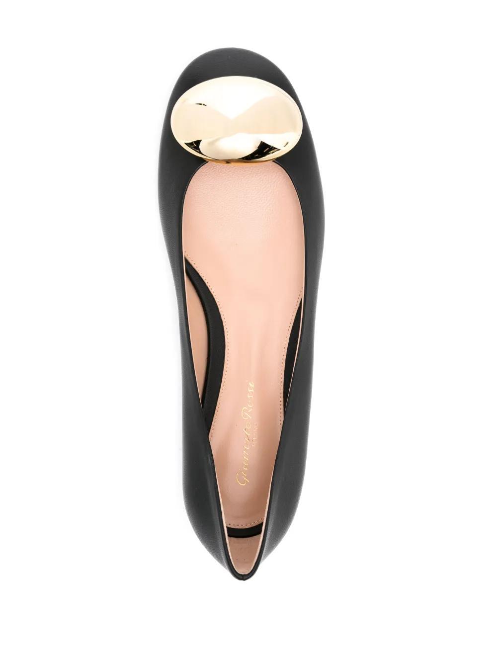 round-toe leather ballerina shoes Product Image