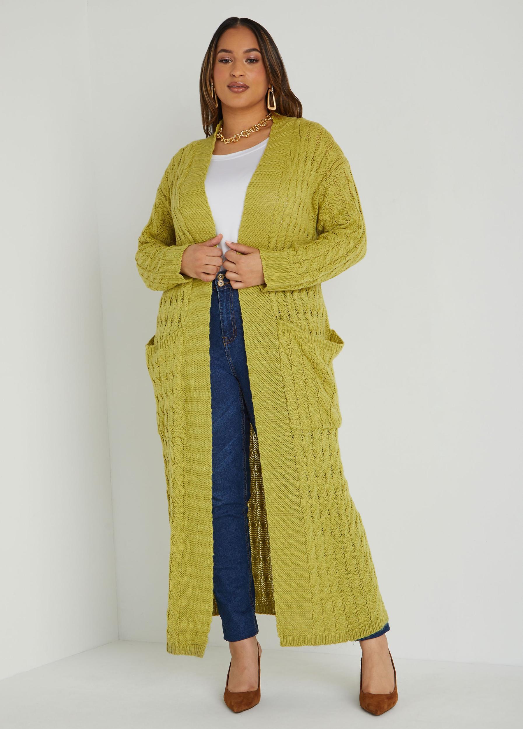 Pocketed Cable Knit Duster Product Image