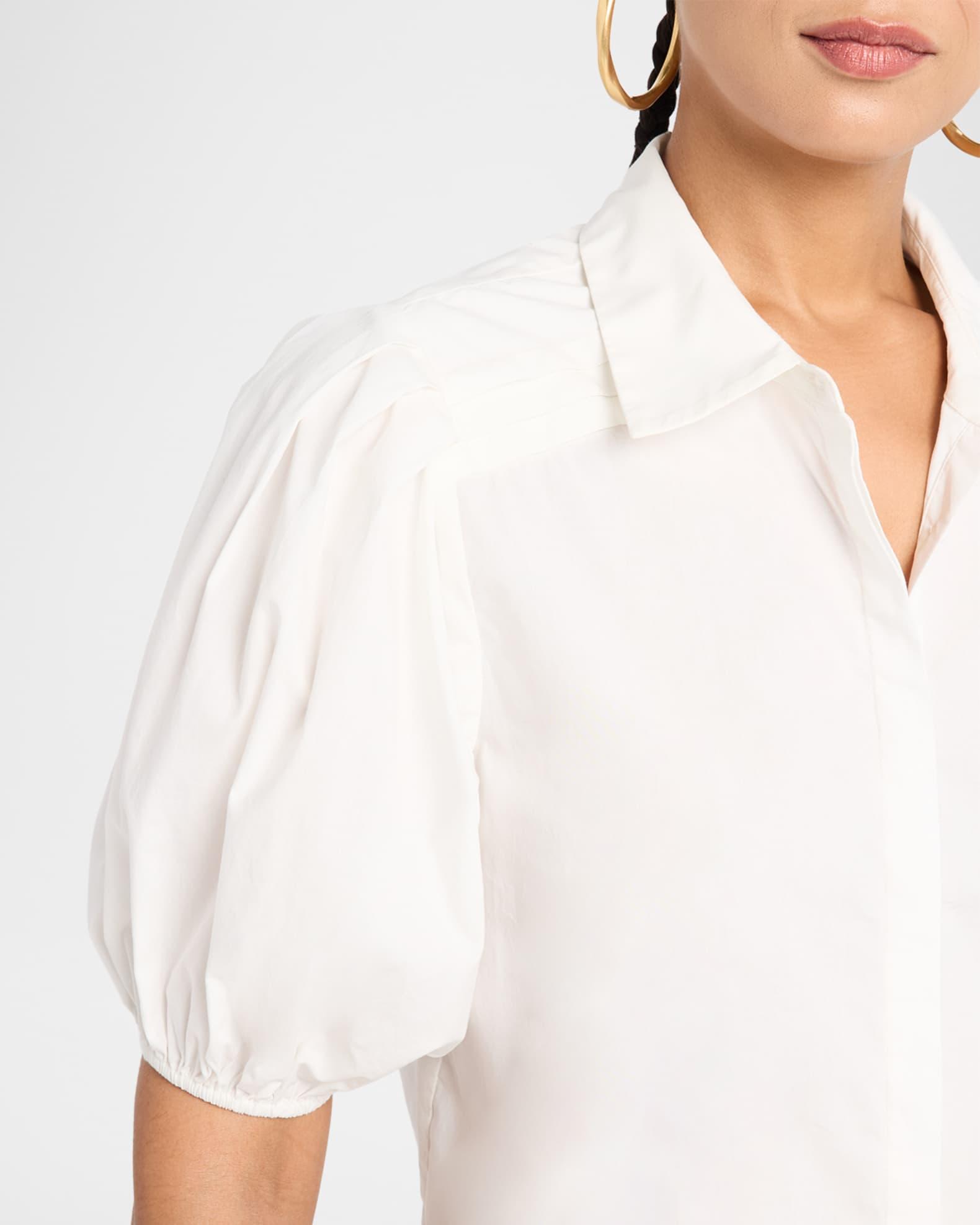 Valeria Puff-Sleeve Cotton Shirt Product Image