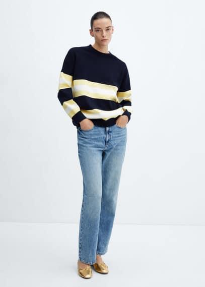 Mango half stripe oversized sweater Product Image