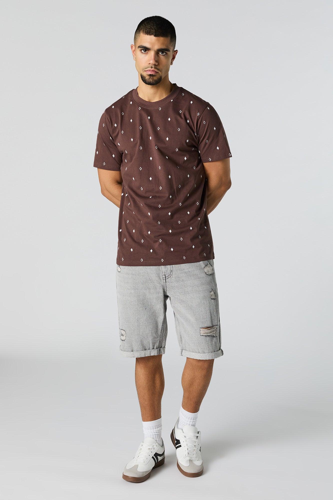 Ditsy Print Crewneck T-Shirt Male Product Image