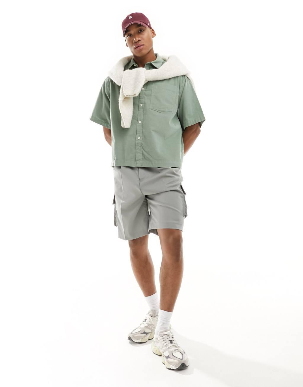 ASOS DESIGN boxy oversized cropped shirt Product Image
