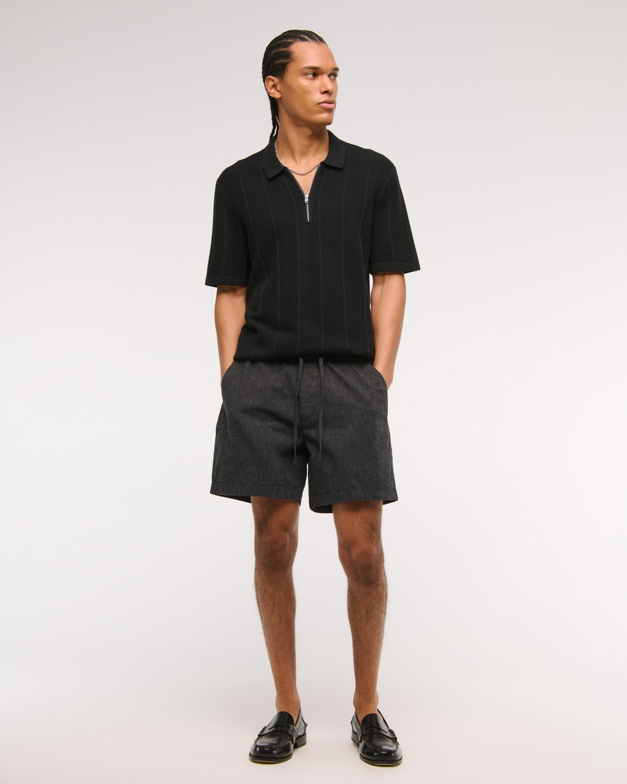 Linen-Blend Pull-On Short Product Image