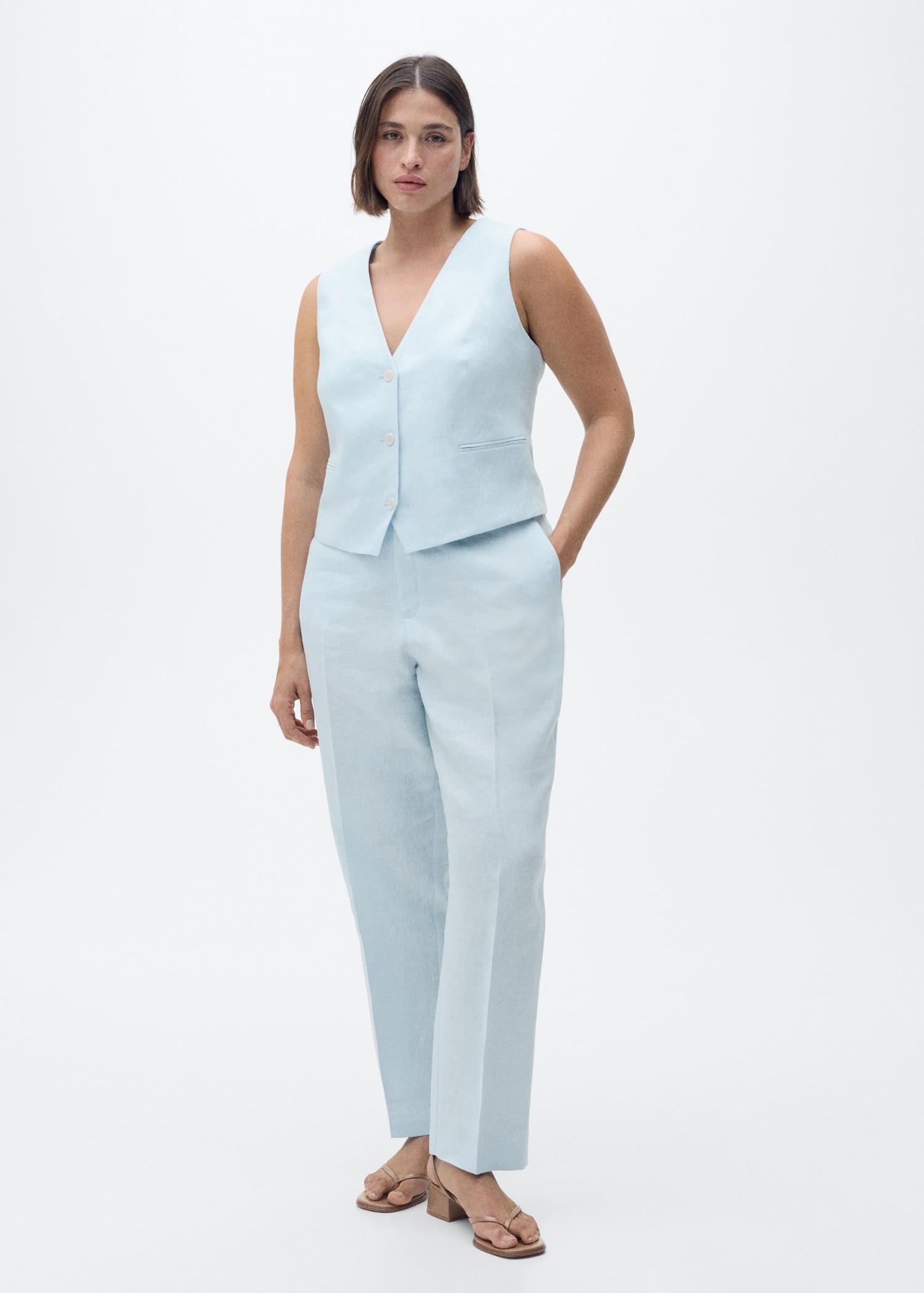 Linen suit trousers - Women | MANGO USA Product Image