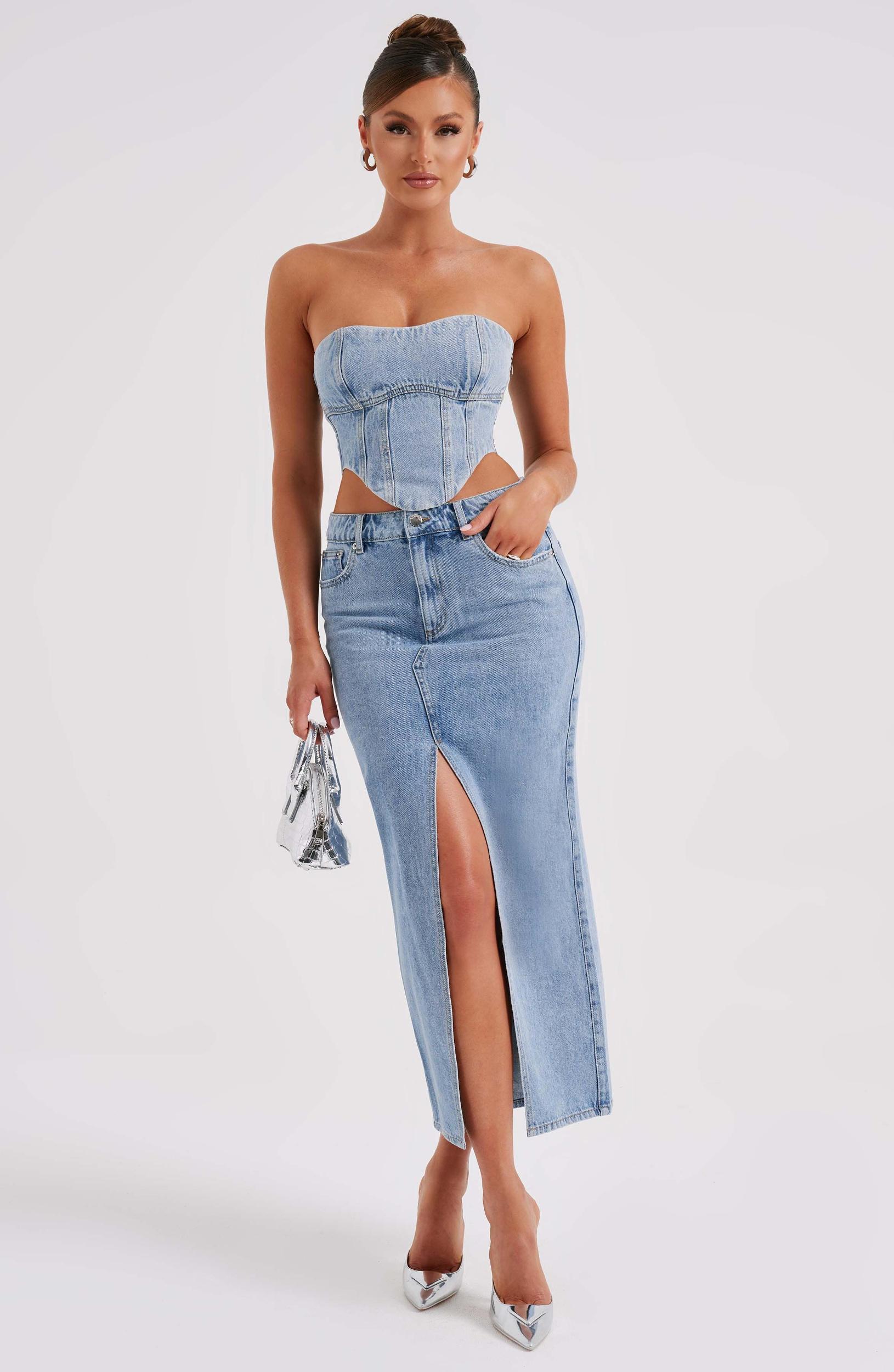 Flor Maxi Skirt - Blue Product Image