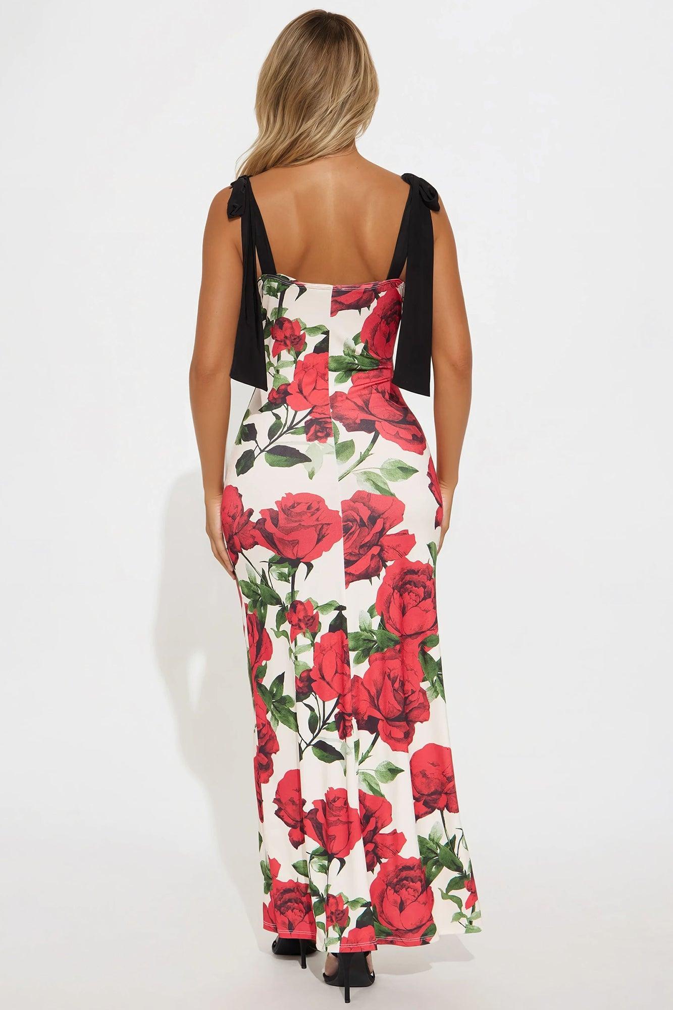 Mi Amor Floral Maxi Dress - Cream/combo Product Image