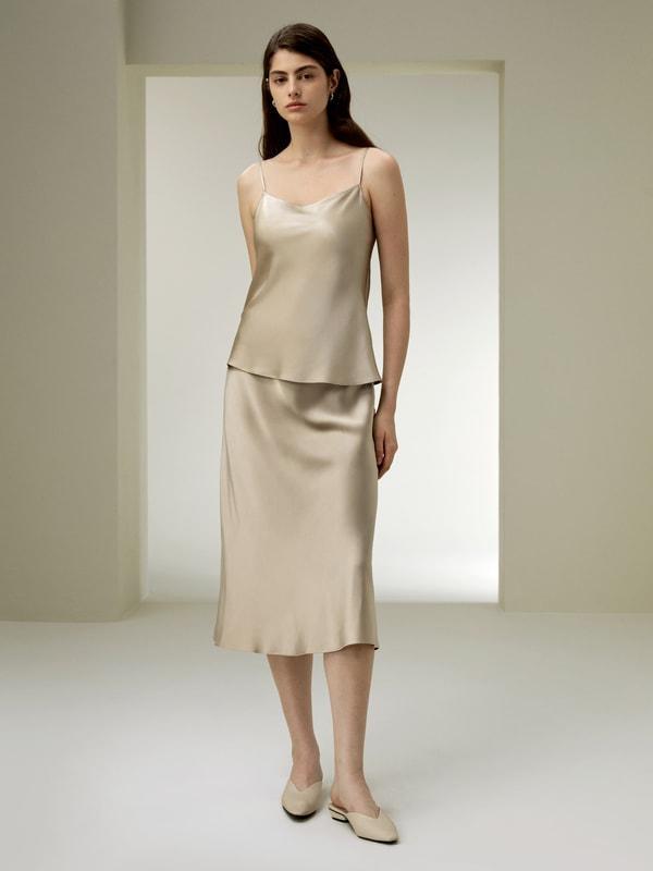 Double-Faced Silk Charmeuse Camisole Product Image