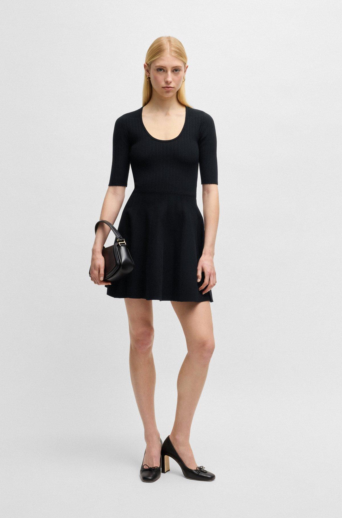 Knitted dress in ottoman-structured stretch fabric Product Image
