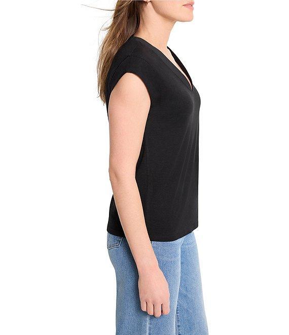NIC + ZOE Lightweight Knit V-Neck Cap Sleeve Top Product Image