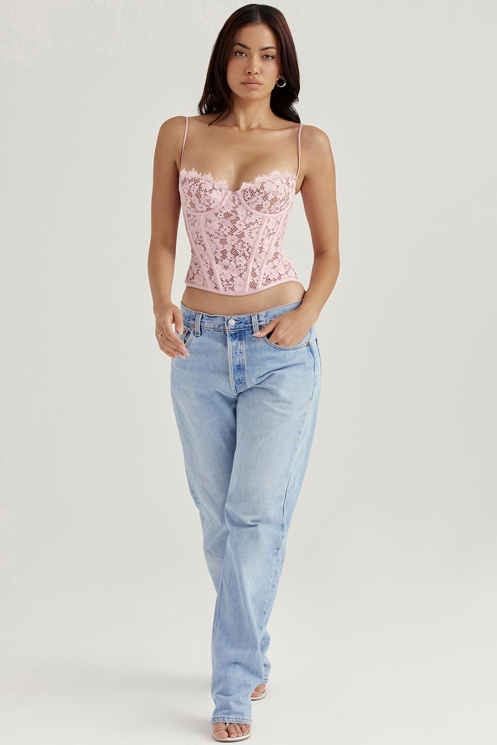 Mila  rose lace underwired corset Product Image
