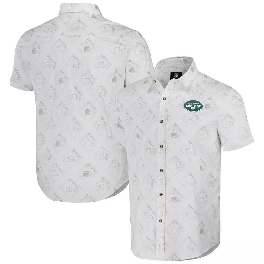 Men's NFL x Darius Rucker Collection by Fanatics White Los Angeles Chargers Woven Short Sleeve Button Up Shirt, Size: 2XL Product Image