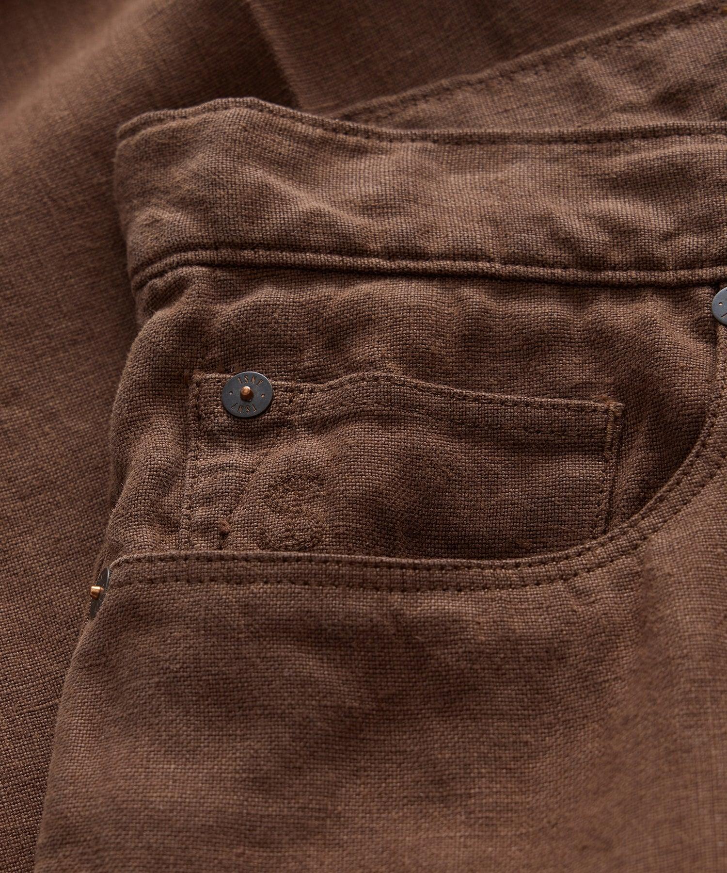 Vintage Straight Fit 5-Pocket Linen Pant Male Product Image