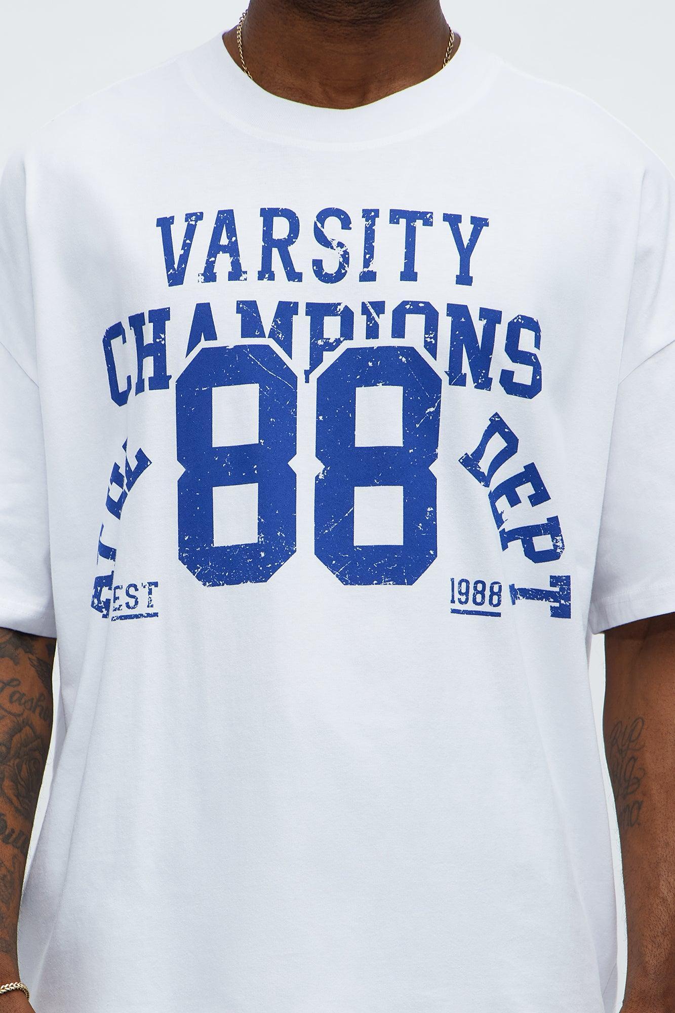 Varsity Champs 88 Oversized Short Sleeve Tee - White Male Product Image