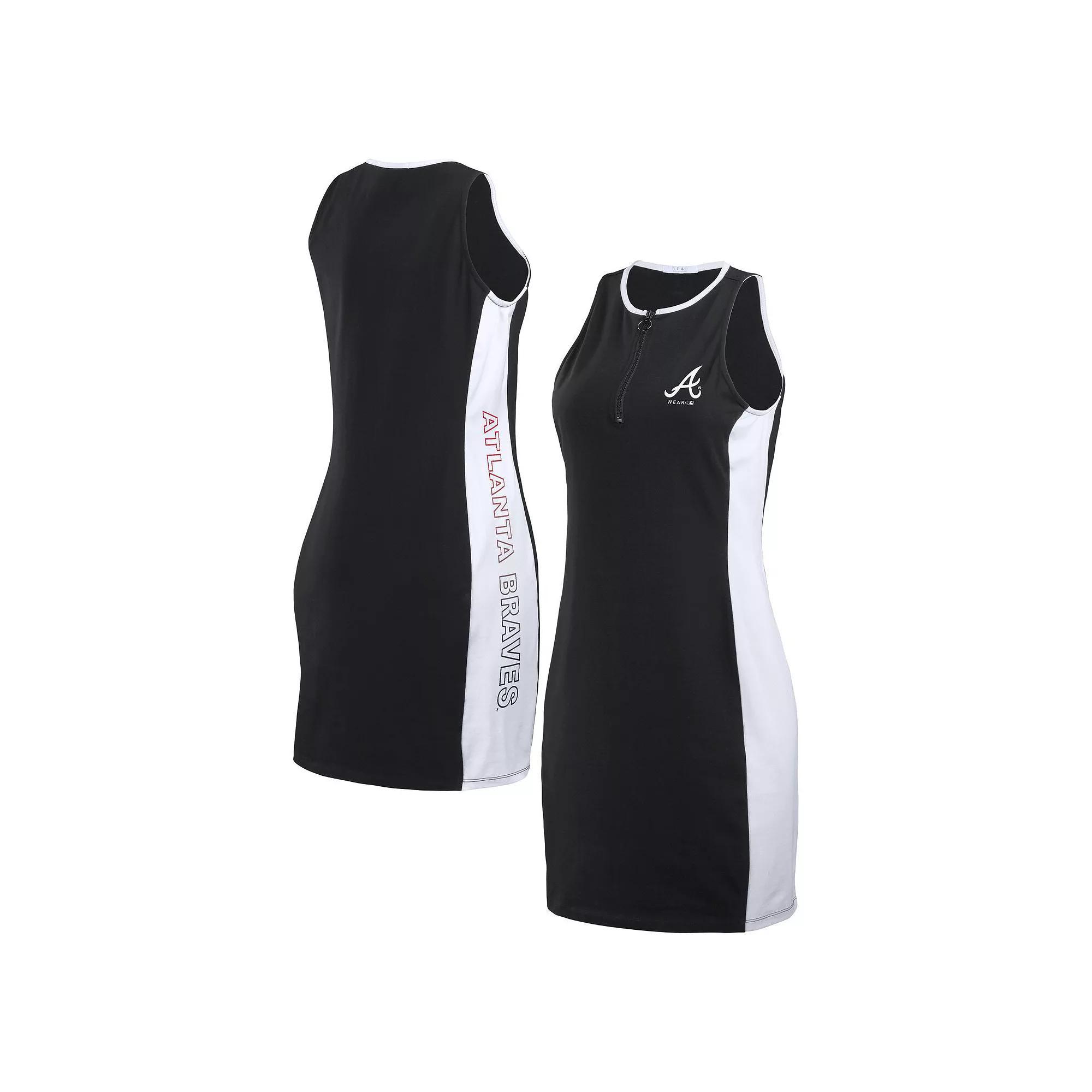 Women's WEAR by Erin Andrews Black San Francisco Giants Color Block Quarter-Zip Sleeveless Dress, Size: XXL Product Image
