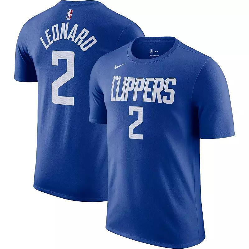 Men's Nike Kawhi Leonard Royal LA Clippers Icon 2022/23 Name & Number T-Shirt, Size: Large, Blue Product Image