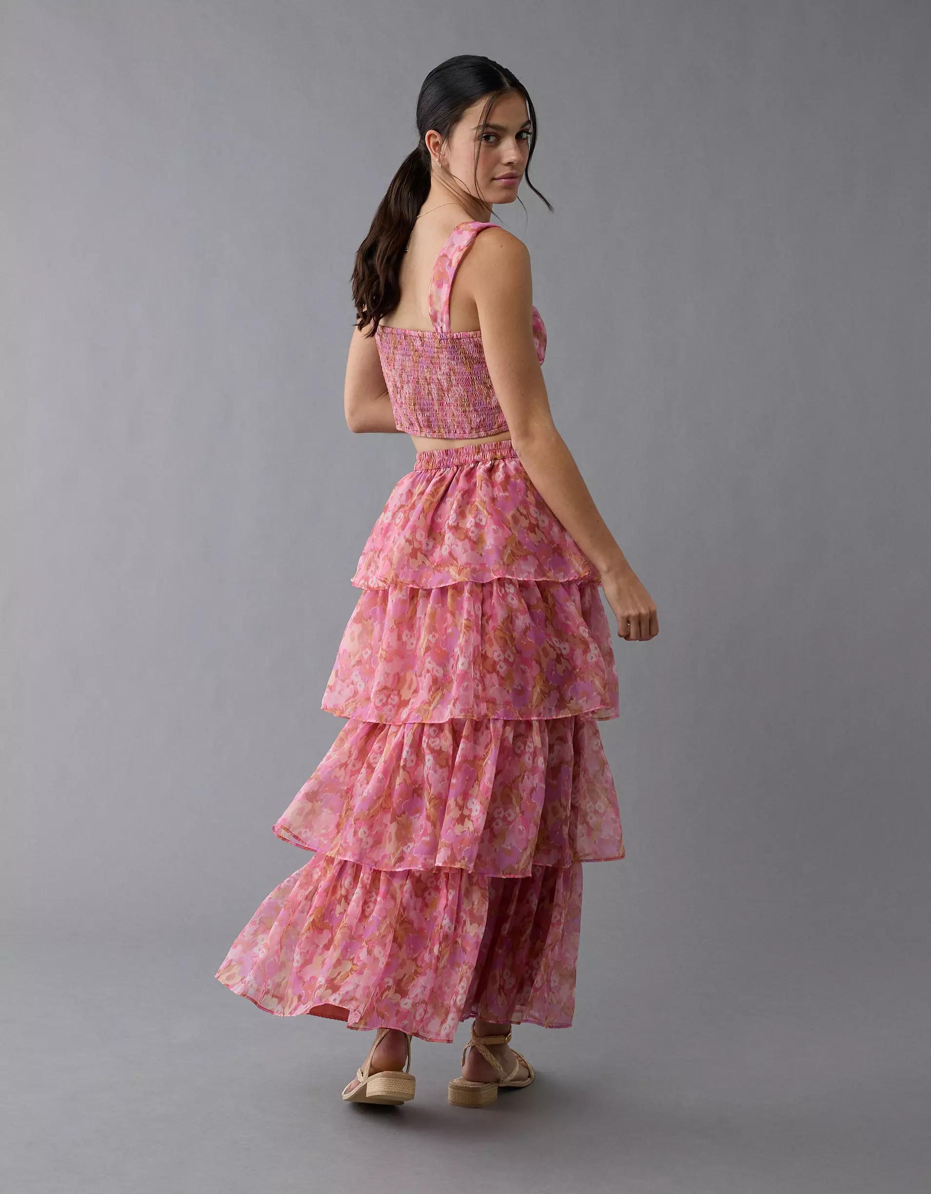 AE Floral Organza Maxi Skirt Set Product Image