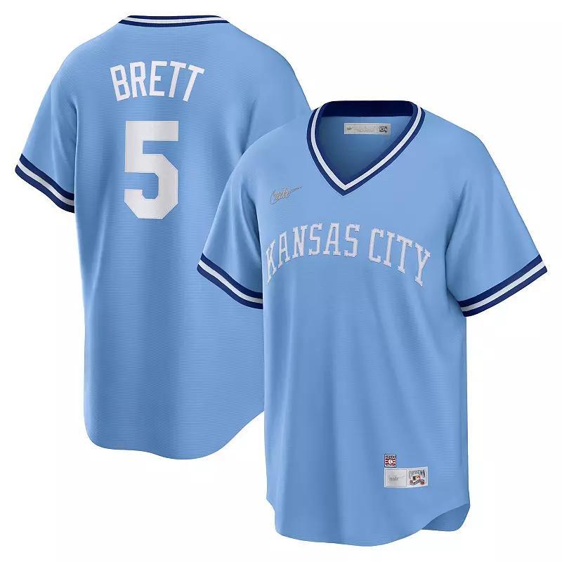 Mens Nike George Brett Blue Kansas City Royals Road Cooperstown Collection Player Jersey Product Image