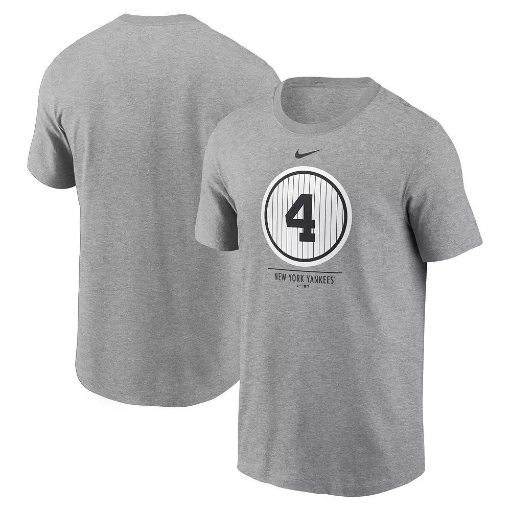 Men's Nike Lou Gehrig Heathered Gray New York Yankees Cooperstown Collection Lou Gehrig Day Retired Number T-Shirt, Size: Large, Grey Product Image