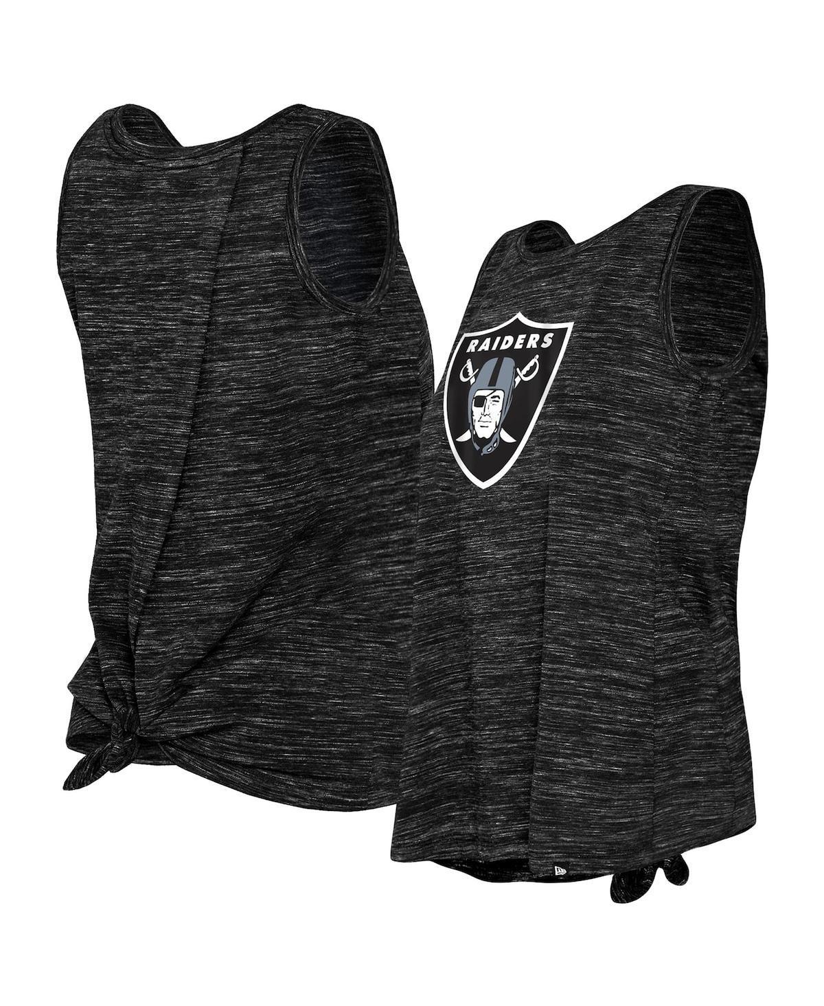 Women's New Era Black Las Vegas Raiders Space Dye Tie-Back Tank Top, Size: XS, Lvr Black Product Image