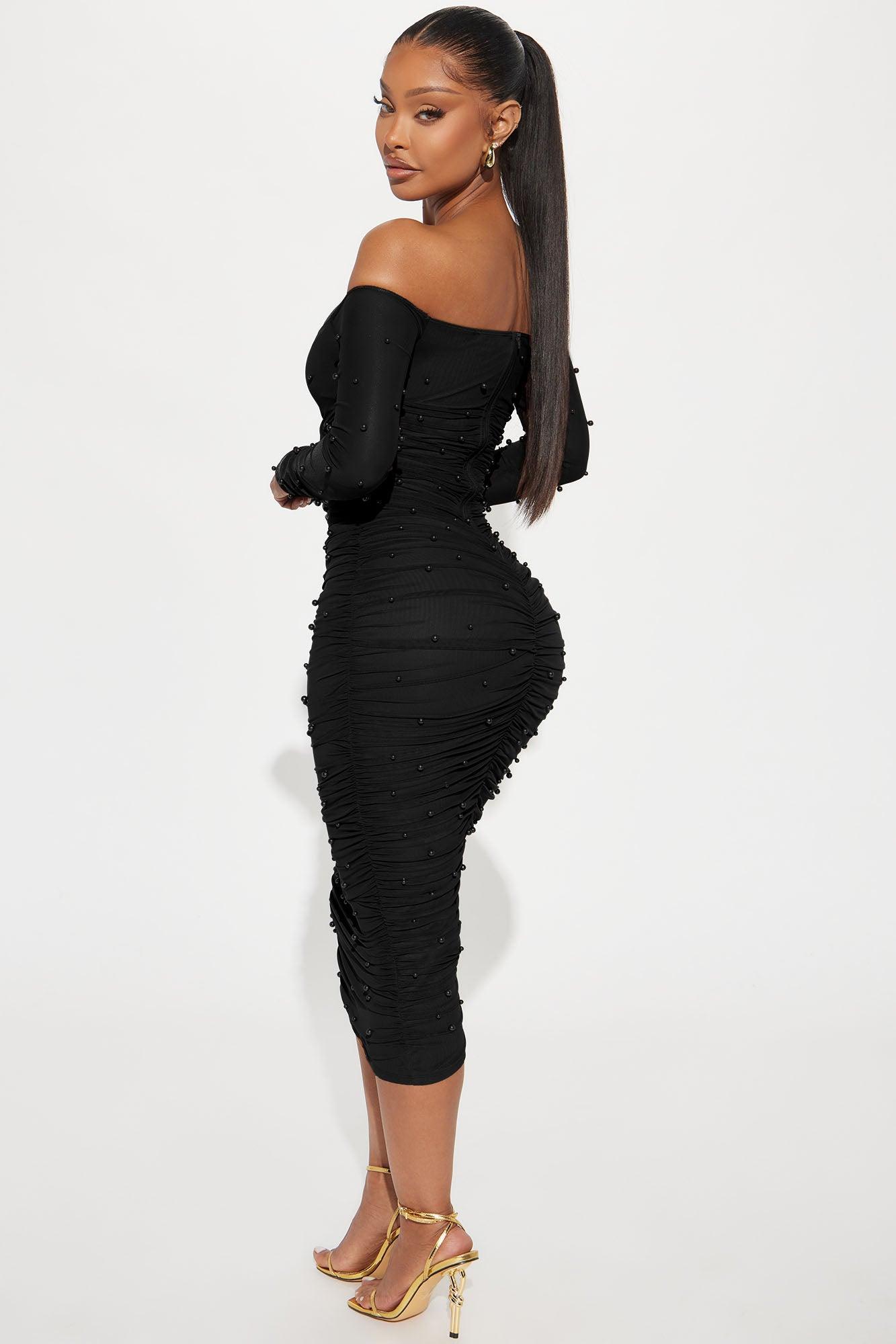 Adah Mesh Midi Dress - Black Product Image
