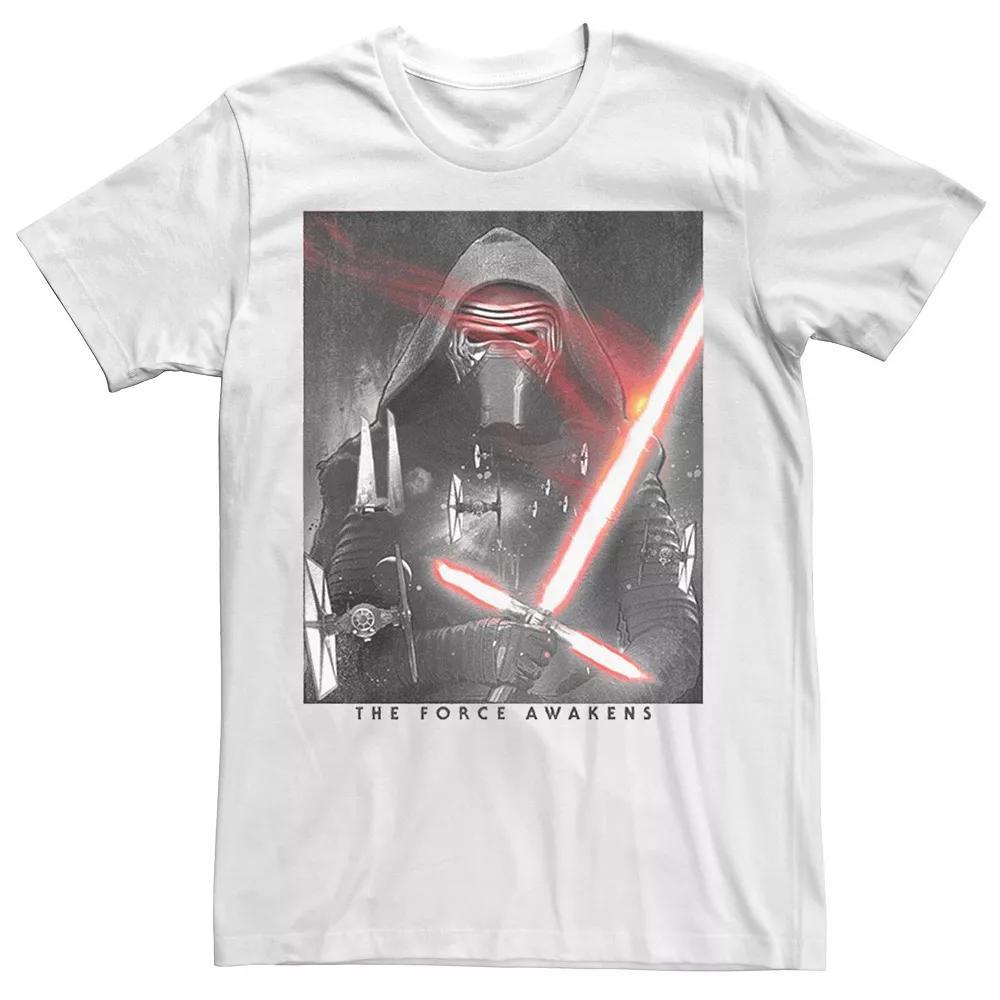 Men's Star Wars The Force Awakens Kylo Ren Lightsaber Portrait Tee, Size: Large, White Product Image
