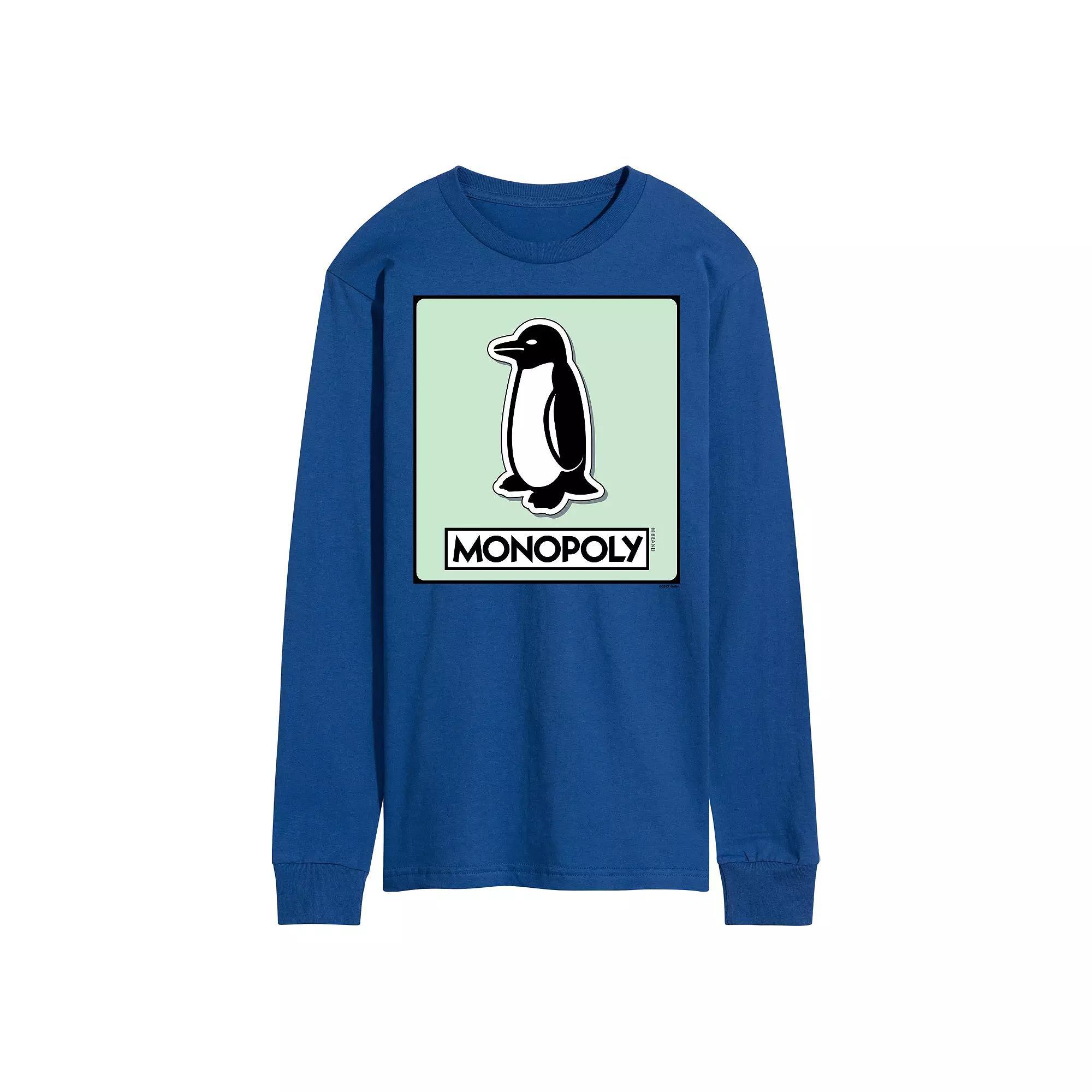 Mens Monopoly Penguin Game Token Long Sleeve Graphic Tee Product Image
