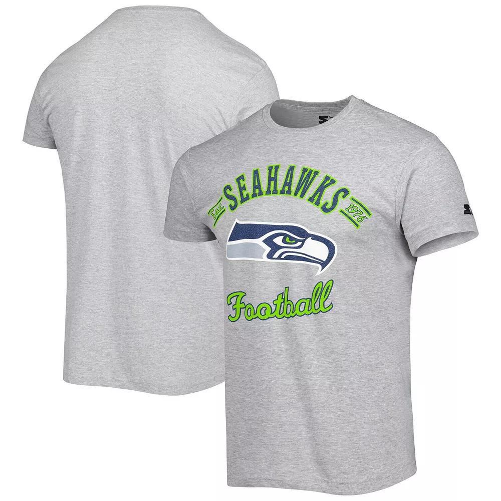 Men's Starter Heathered Gray Seattle Seahawks Prime Time T-Shirt, Size: XL, Grey Product Image