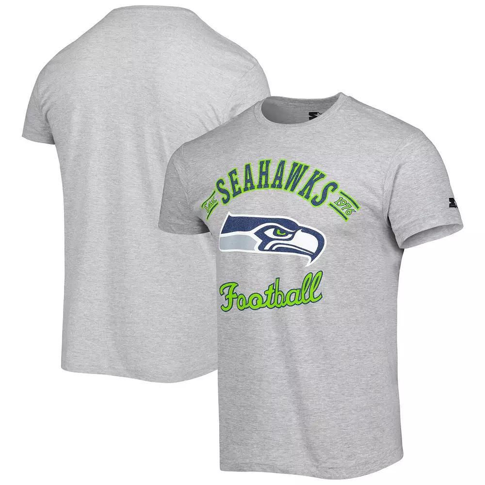 Men's Starter Heathered Gray Seattle Seahawks Prime Time T-Shirt, Size: XL, Grey Product Image