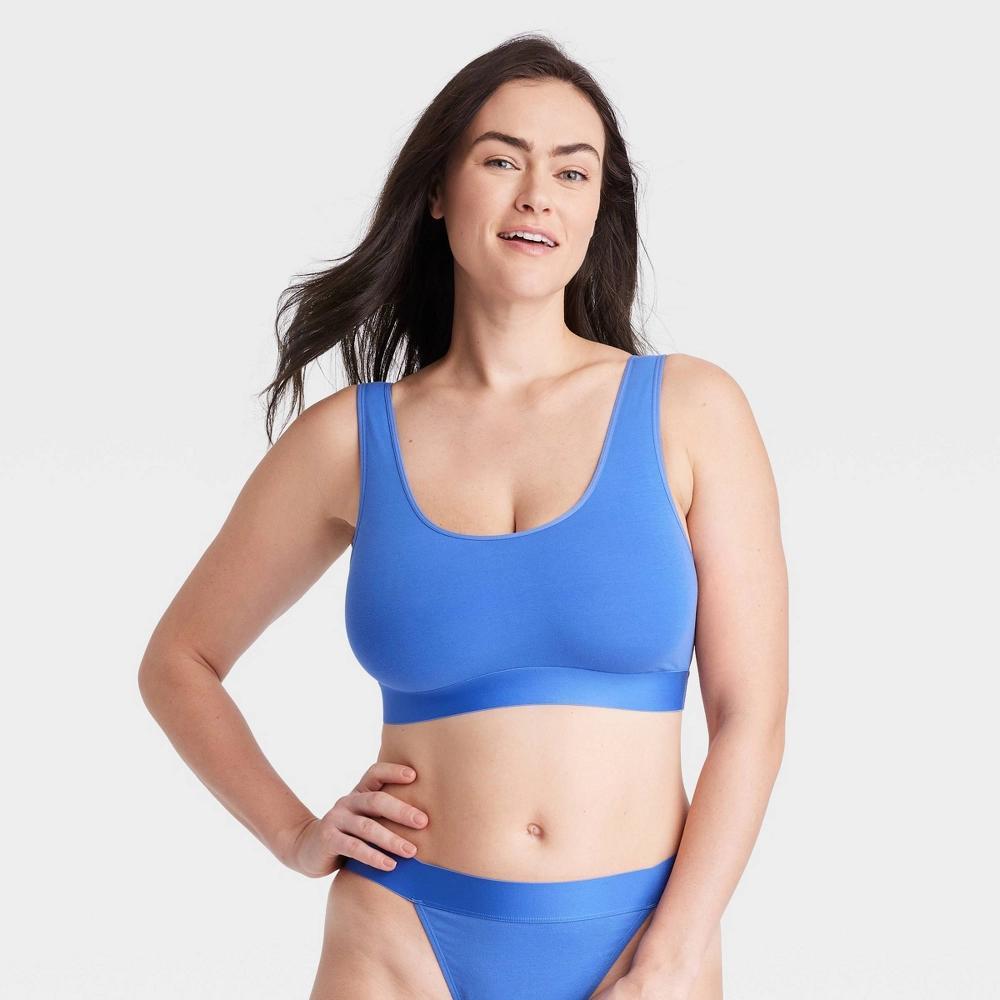 Womens Cotton Stretch Unlined Scoop Bralette - Auden M Product Image