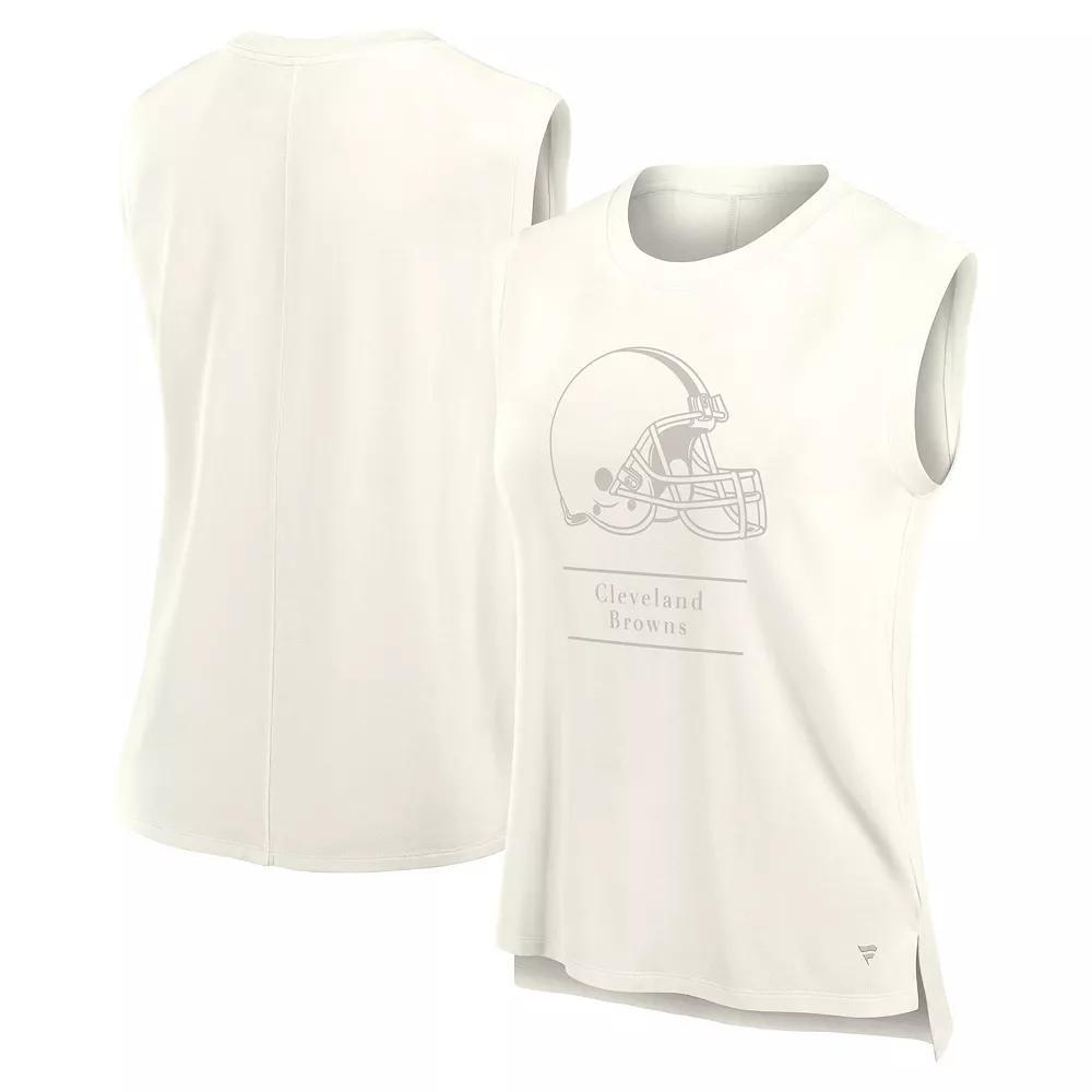 Womens Fanatics Cream Cleveland Browns Studio Embrace Tank Top Product Image