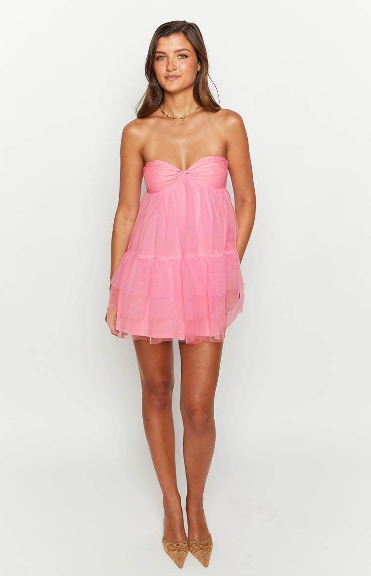 Amba Pink Strapless Mini Dress Product Image