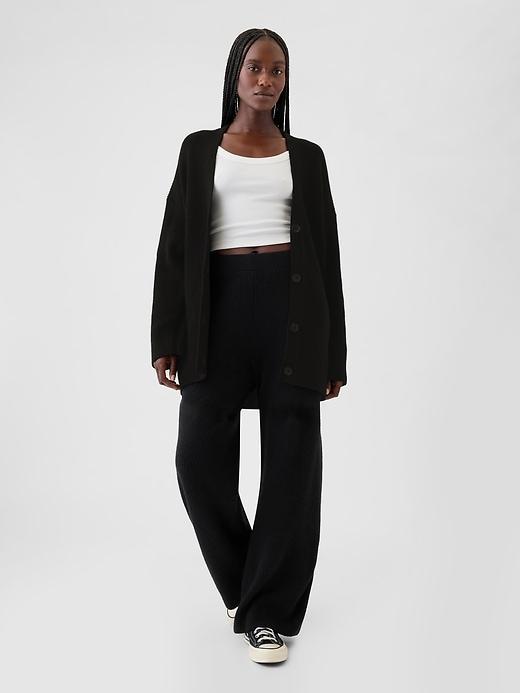 CashSoft Shaker-Stitch Boyfriend Cardigan Product Image