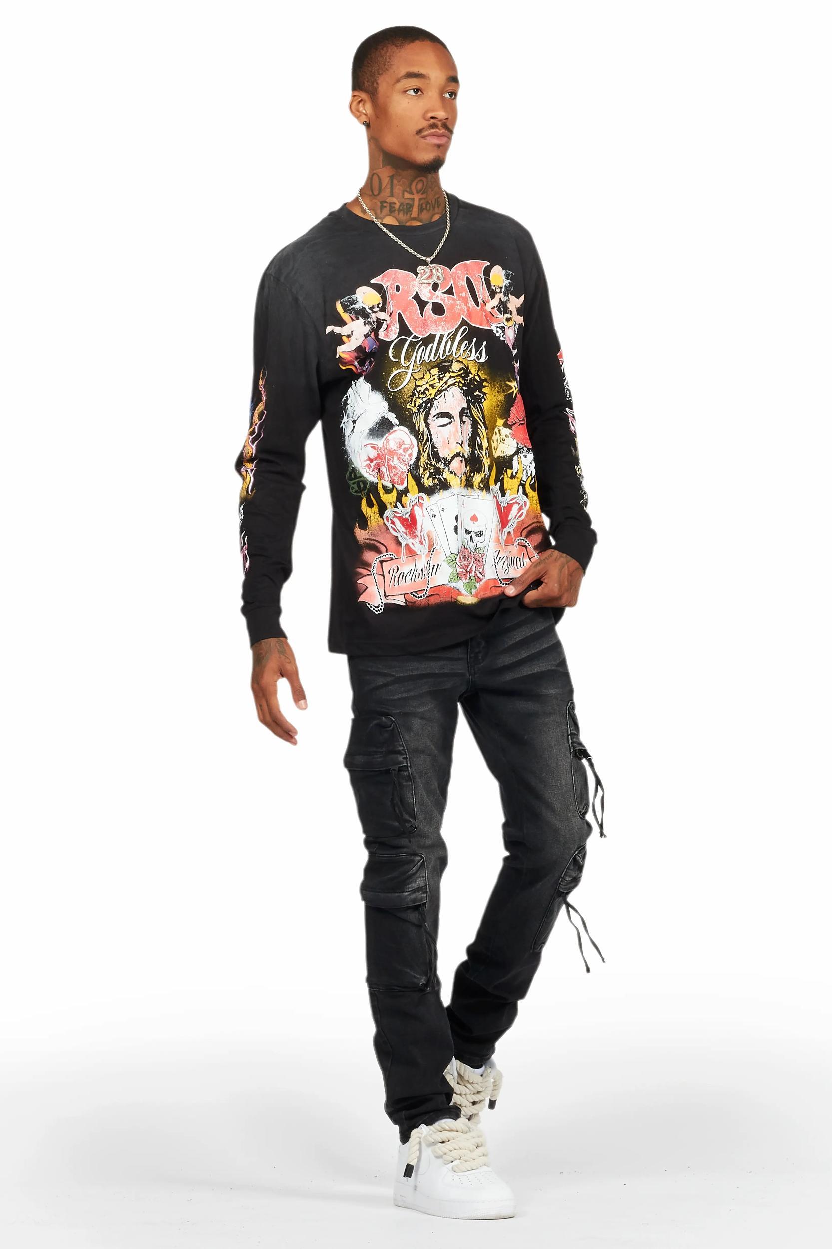 Rodion Dark Grey Slim Fit Cargo Jean Male Product Image