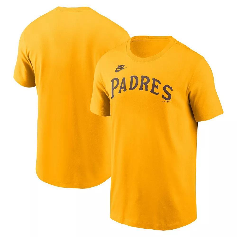 Men's Nike Gold San Diego Padres Cooperstown Wordmark T-Shirt, Size: 2XL Product Image