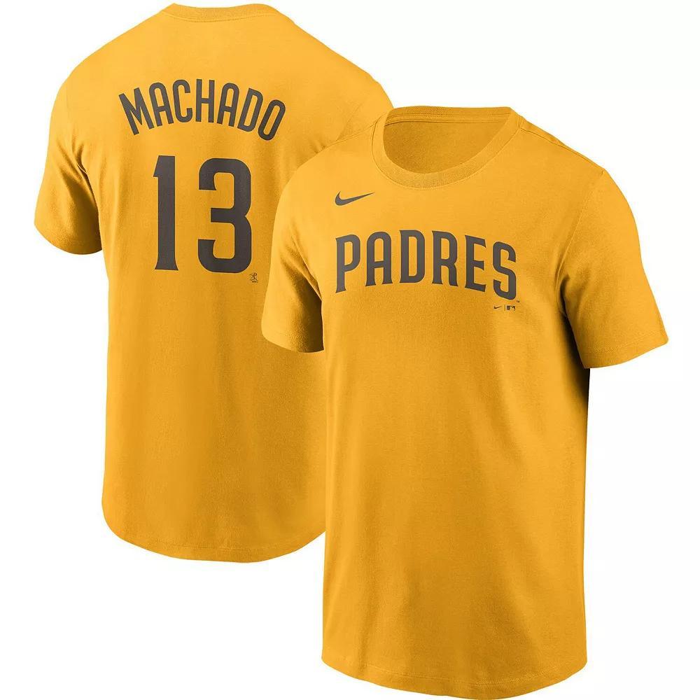 Men's Nike Manny Machado Gold San Diego Padres Name & Number T-Shirt, Size: XL Product Image