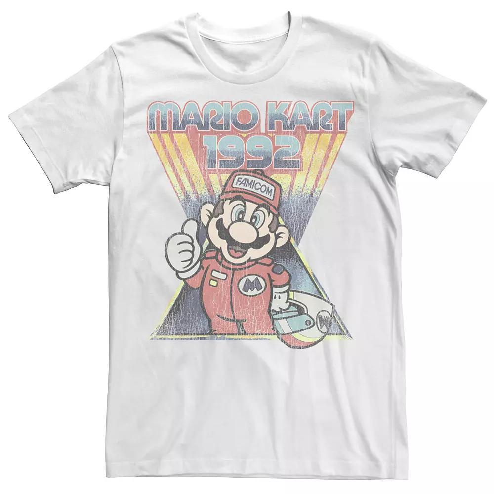 Men's Mario Kart 1992 Retro Portrait Tee, Size: Medium, White Product Image